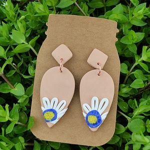 Abstract Daisy Clay Earrings